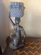 Carved Wooden Statue of Woman