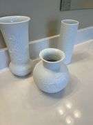 (3) Kaiser White Bisque Porcelain Vases