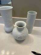 (3) Kaiser White Bisque Porcelain Vases