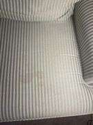 Green Striped Chair and Ottoman