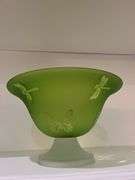 Green Glass Dragonfly Bowl