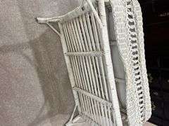 White Wicker Bench