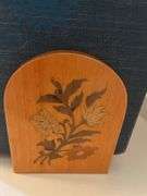 Inlaid Wood Bookends