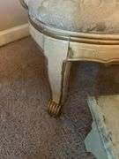 Arm chair w/ wooden stool