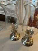 Sterling silver Glass Hurricane Lamps