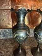 Pair of brass vases