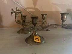 Swan Brass Candle Holders