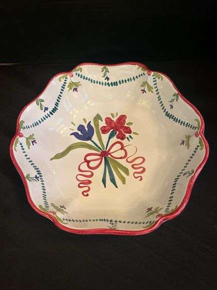 Vintage Handpainted Serving Bowl