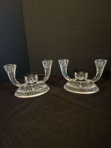 Vintage Glass Candelabras