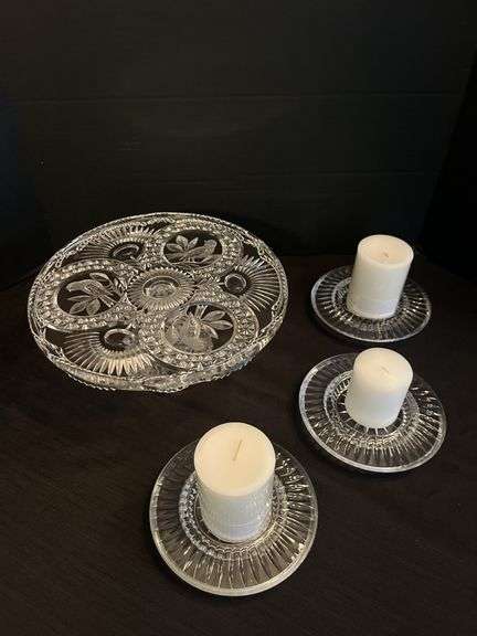 Cake Plate and Candle Holders