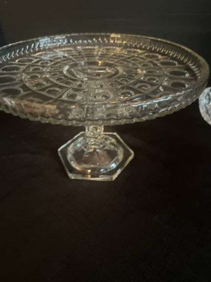 Pressed glass serving lot