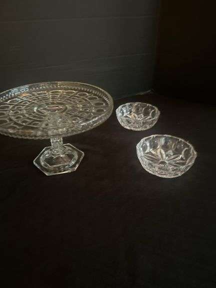 Pressed glass serving lot