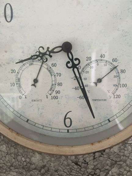 Wall clock on porch