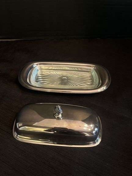 Silver Plate and Glass with Silver Bowl