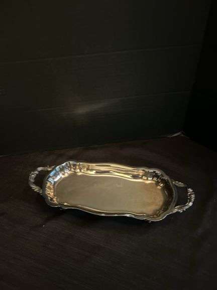 Silver Plate Tray with Divided Glass