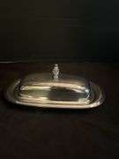 Silver Plate and Glass with Silver Bowl