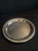 Silver Plate Tray with Divided Glass