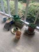 Assorted flower, pots, planters, etc.