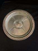 Silver Plate Tray with Divided Glass