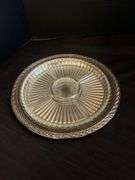 Silver Plate Tray with Divided Glass