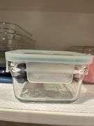 Glass storage with lids