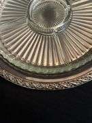 Silver Plate Tray with Divided Glass