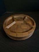 MCM Woven Wood Plate Set and Corn Trays with Holders
