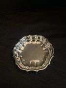 Silver Plate Tray with Divided Glass
