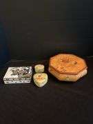 Inlaid Jewelry Box and Trinket Boxes