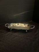 Silver Plate Tray with Divided Glass