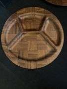 MCM Woven Wood Plate Set and Corn Trays with Holders