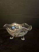 Silver Plate and Glass with Silver Bowl