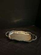 Silver Plate Tray with Divided Glass