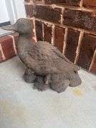 Duck with ducklings concrete figurine