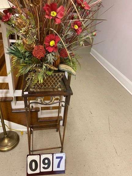 PLANT STAND AND FLORAL ARRANGEMENT image