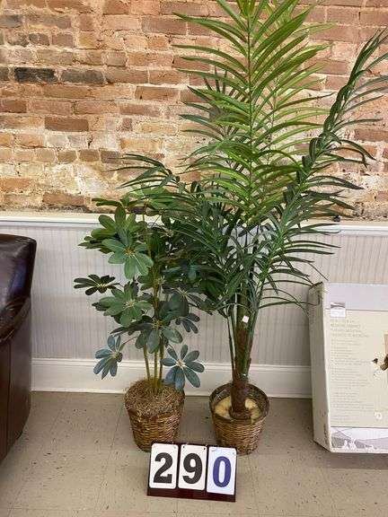 PAIR OF ARTIFICIAL TREES image