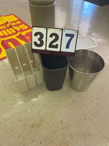 FILE RACKS AND GARBAGE CANS image