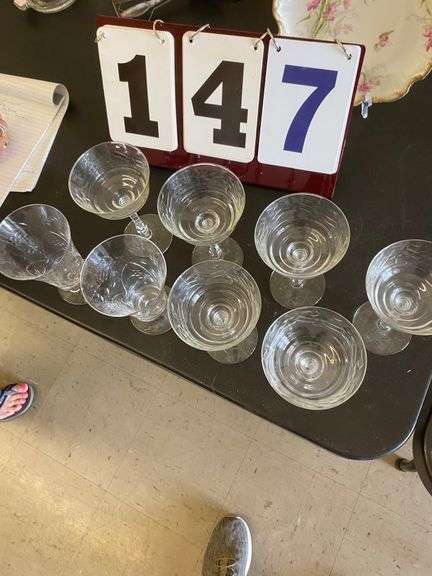 TWO TUMBLERS AND SIX COCKTAIL GLASSES image
