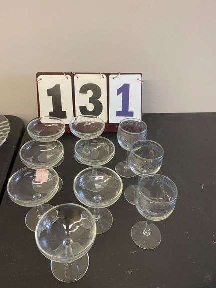 7 MARTINI AND 3 WINE GLASSES image