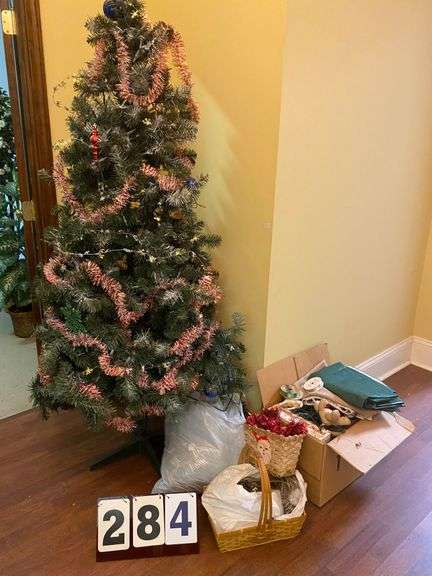 6 FT. CHRISTMAS TREE AND MISC. image