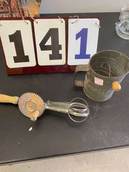VINTAGE EGG BEATER AND SIFTER image