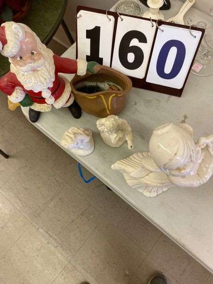 SANTA, ANGEL, MARY, JOSEPH, AND BABY JESUS image