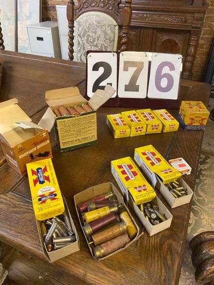 AMMUNITION - 4 FULL 21 CALIBER, 1 FULL 410 GAUGE, 1 FULL 12 GAUGE, AND MISC. image