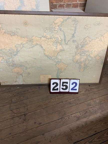 FRAMED WORLD MAP - 52 BY 33 image