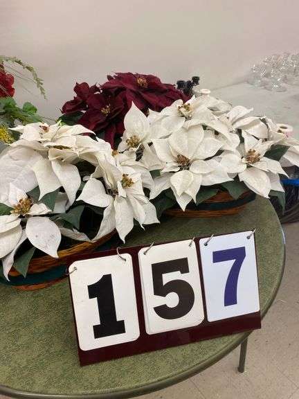 THREE POINSETTIA BASKETS image