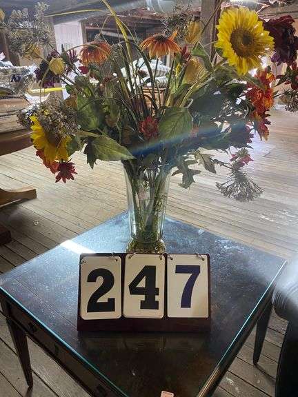 LARGE GLASS FLORAL VASE image