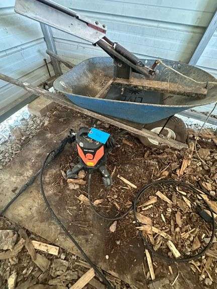 Wheel Barrow, Power Washer, Brick Thrower image
