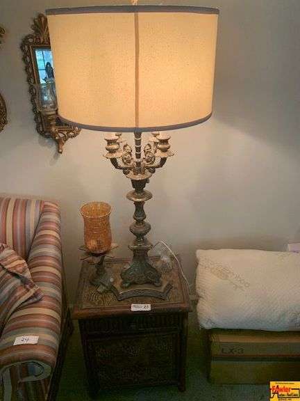 Table with Lamp & Candle Holder image