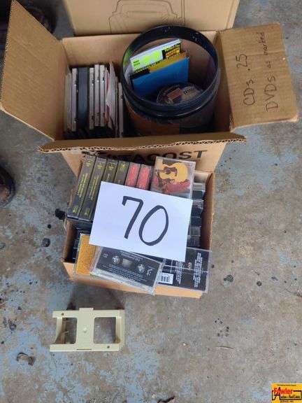 Box Of DVDs, CDs & Cassette Tapes image