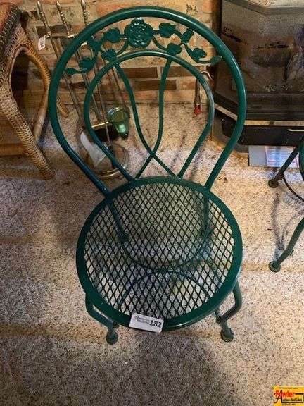 Vintage Green Wrought Iron Bistro Chair image